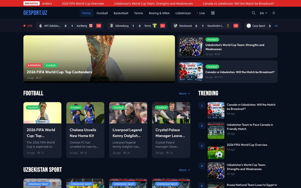 deSport.uz — Media Portal