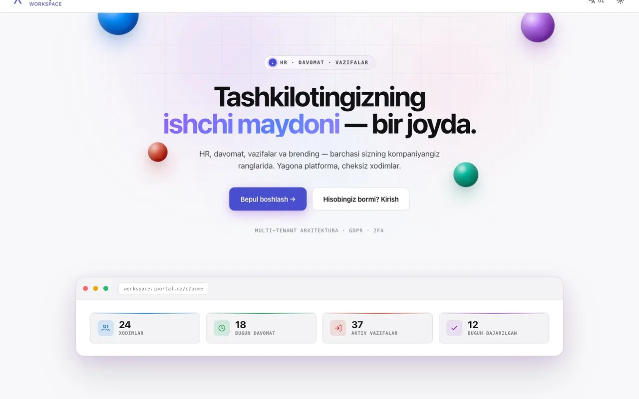 iPortal Workspace — SaaS Platforma