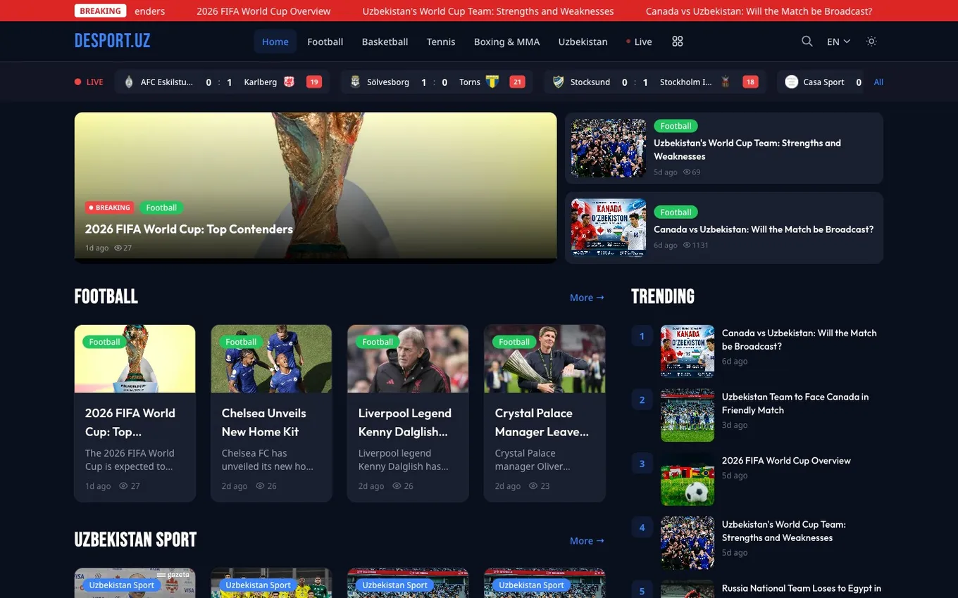 deSport.uz — Media Portal