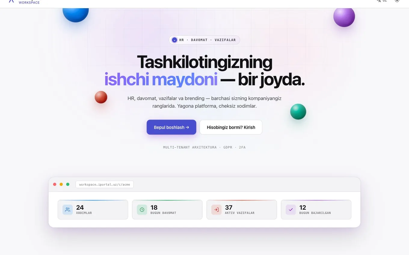 iPortal Workspace — SaaS Platforma